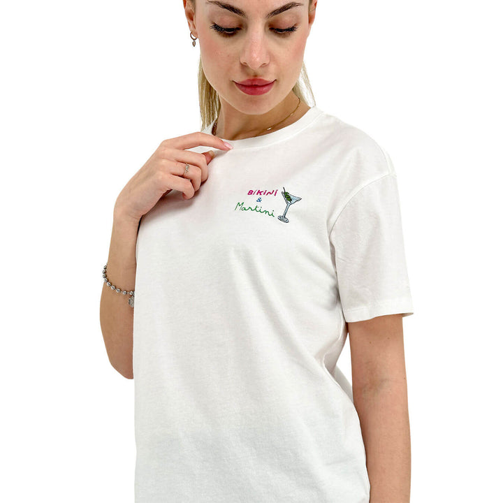 Mc2 Saint Barth Maglia Donna, T-Shirt, Girocollo, Cotone, Bianco