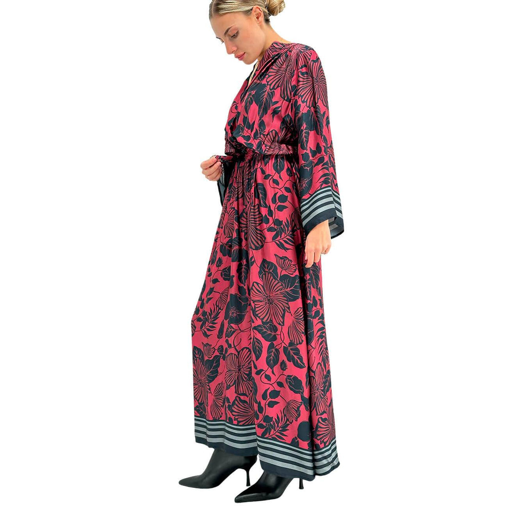 Tension In Women's Dress, Flower Pattern Chemisier, Viscose, Multicolor