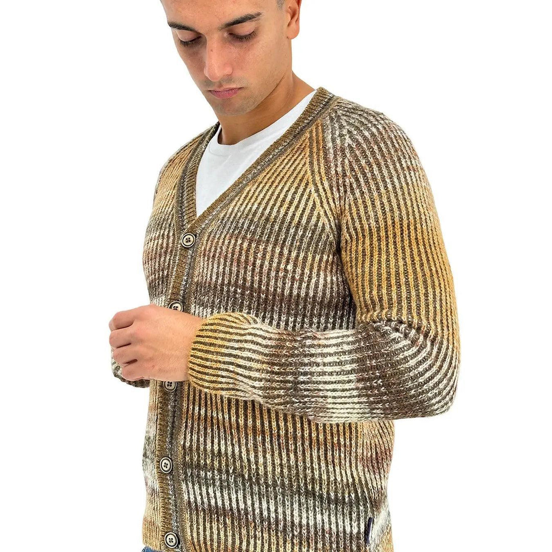 bob Cardigan, A24box, Bottoni Filato Stampa, Marrone, Bassiniboutique.it, 2023 a/i
