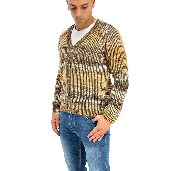 bob Cardigan, A24box, Bottoni Filato Stampa, Marrone, Bassiniboutique.it, 2023 a/i