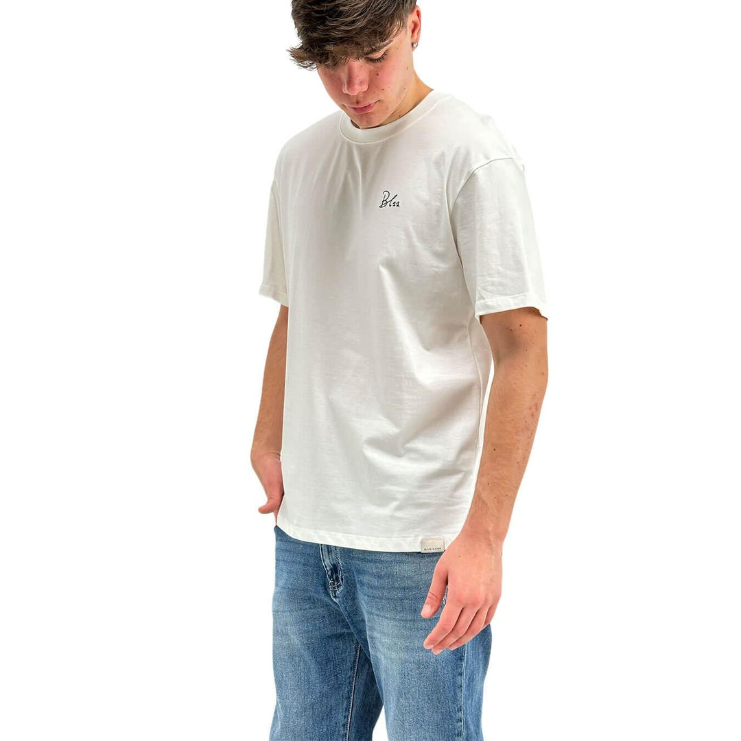 BL.11 Block Eleven Men's Basic T-Shirt, Crewneck, Cotton, White
