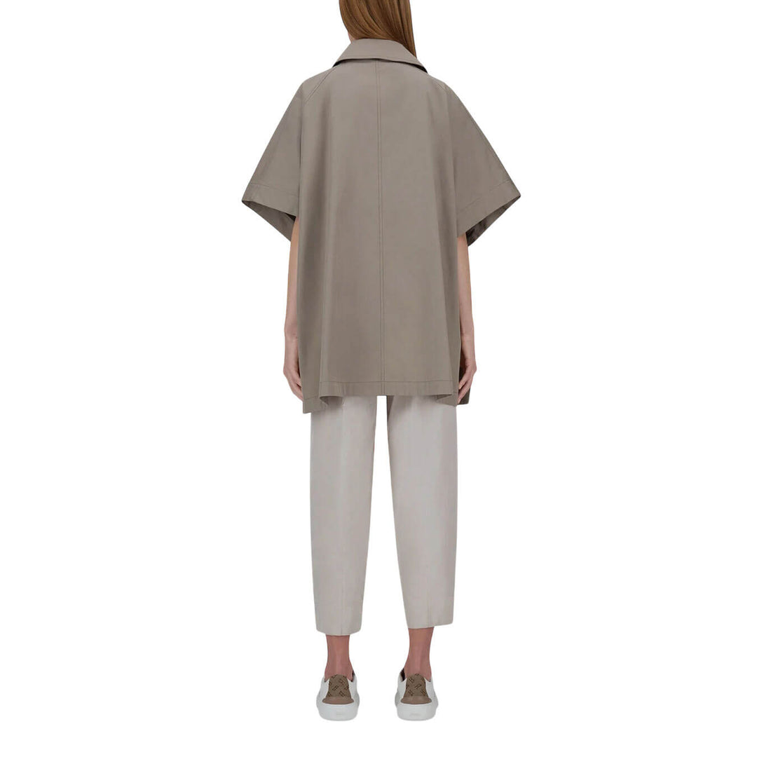 Herno Giacca Donna, A-Shape Poncho in Dean, Cotone, Grigio