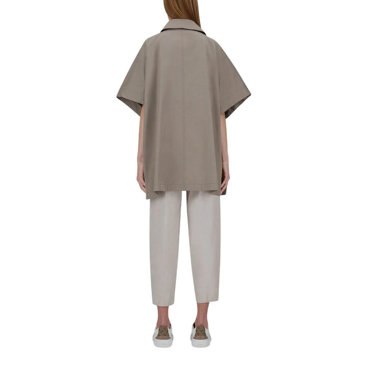 Herno Giacca Donna, A-Shape Poncho in Dean, Cotone, Grigio