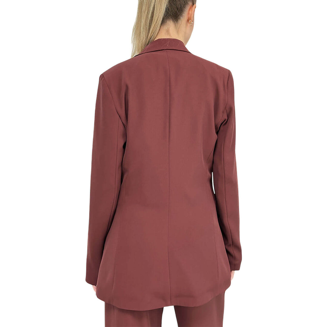 Tension In Women's Jacket, Single Breasted, Pins, Bordeaux