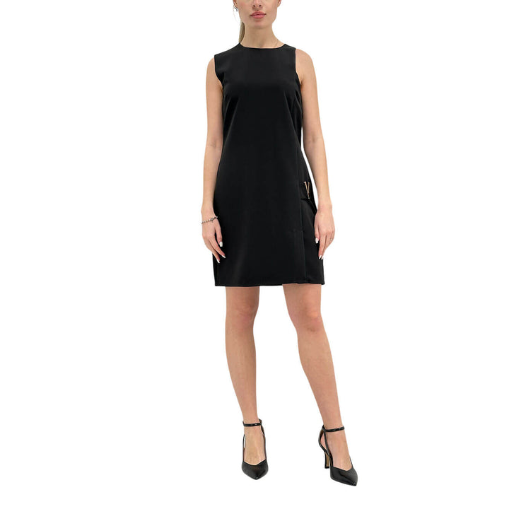 Koralline Women's Dress, Asymmetric Shoulder Strap, Short, Black