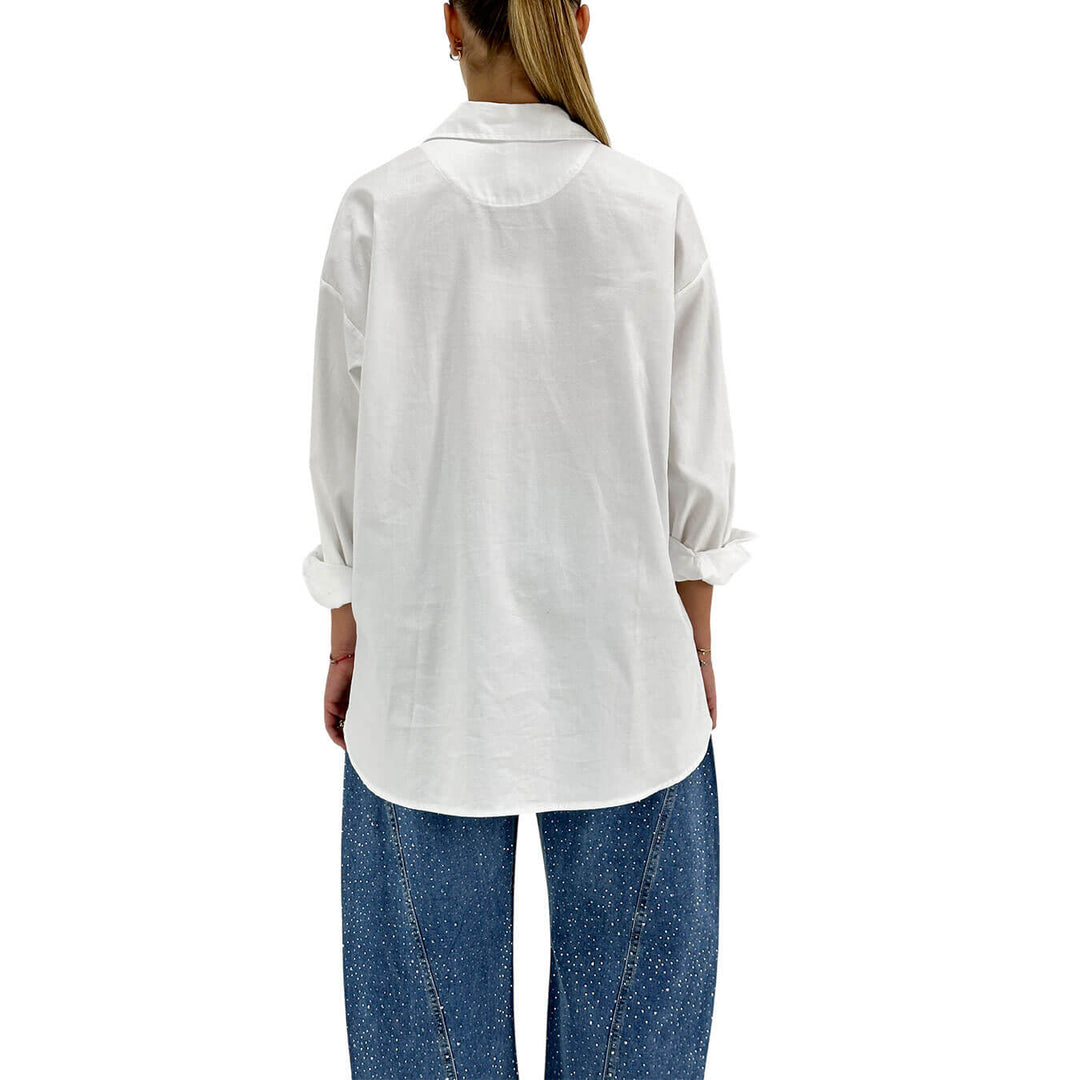 Tensione In, Camicia, Donna, Cotone, Bianco