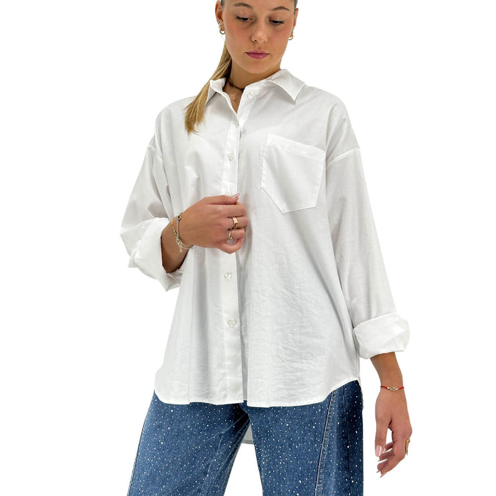 Tensione In, Camicia, Donna, Cotone, Bianco