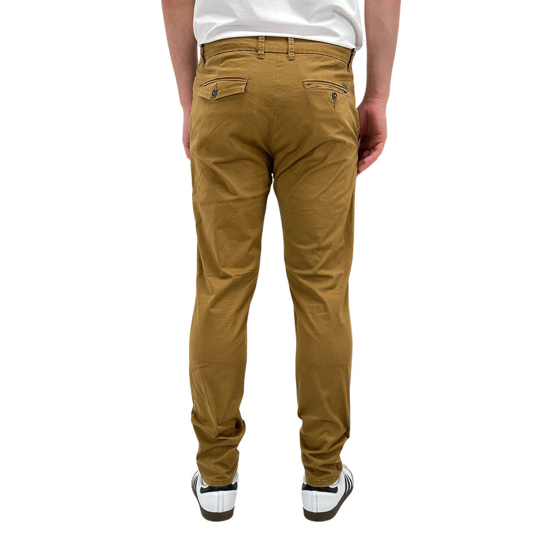 Rytual Men's Chino Pants, Slim Fit, Cotton, Brown