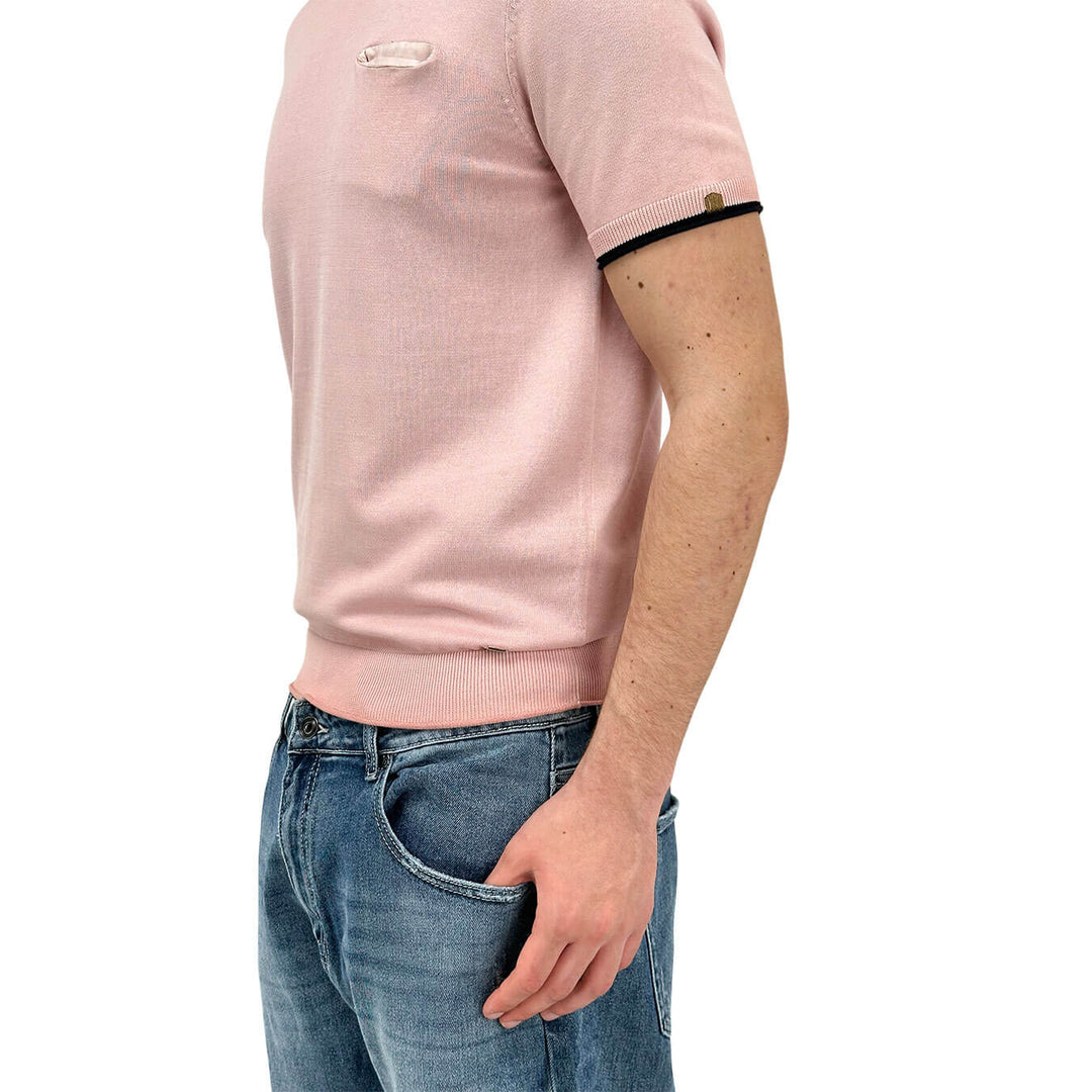 MarKup Maglia Donna, Girocollo, Tasca Frontale, Cotone, Rosa