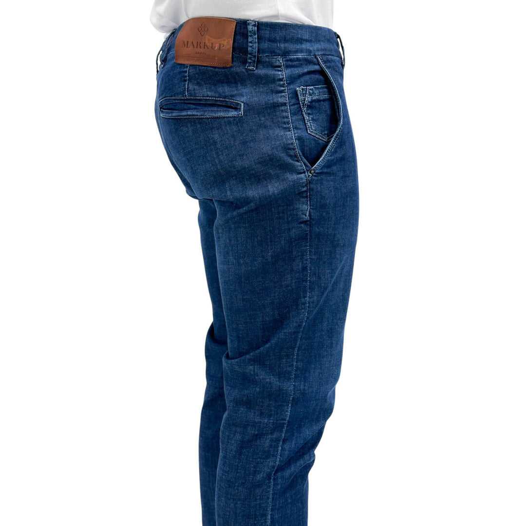 MarKup Pantaloni Uomo, Jeans, Denim, Chino, Cotone, Blu Scuro