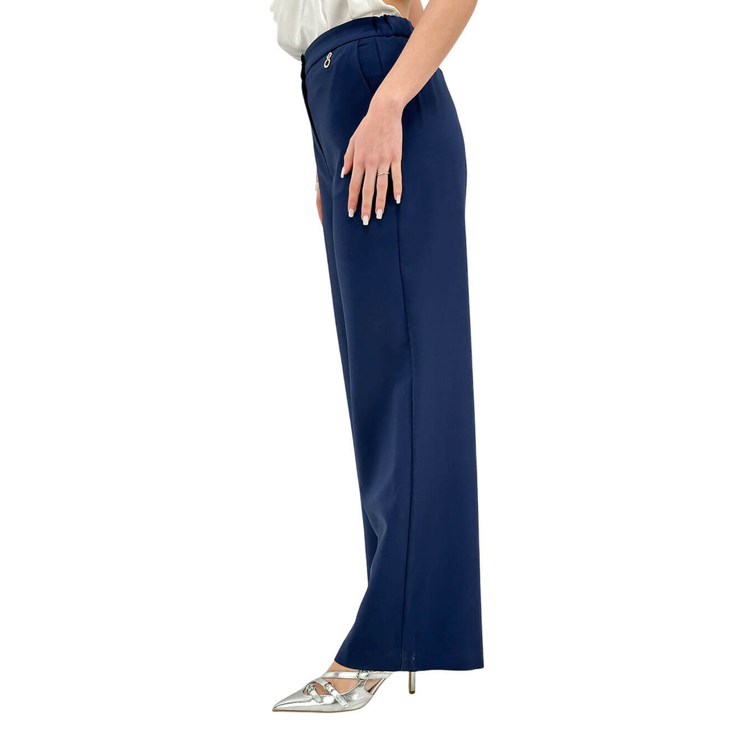 Relish Castella Pantaloni Donna, Modello Palazzo, Svasato, Blu