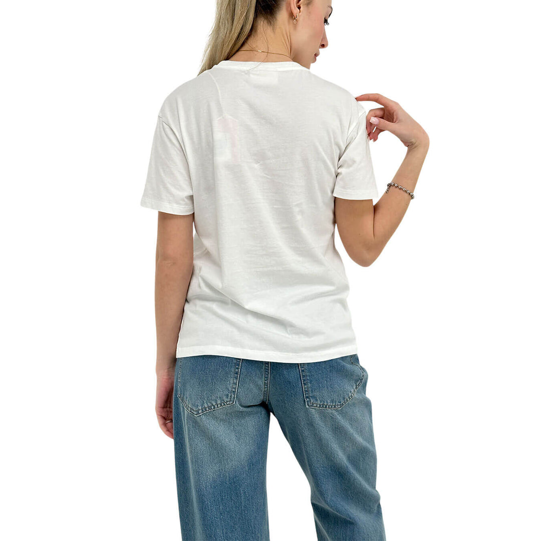 Mc2 Saint Barth Maglia Donna, T-Shirt, Girocollo, Cotone, Bianco