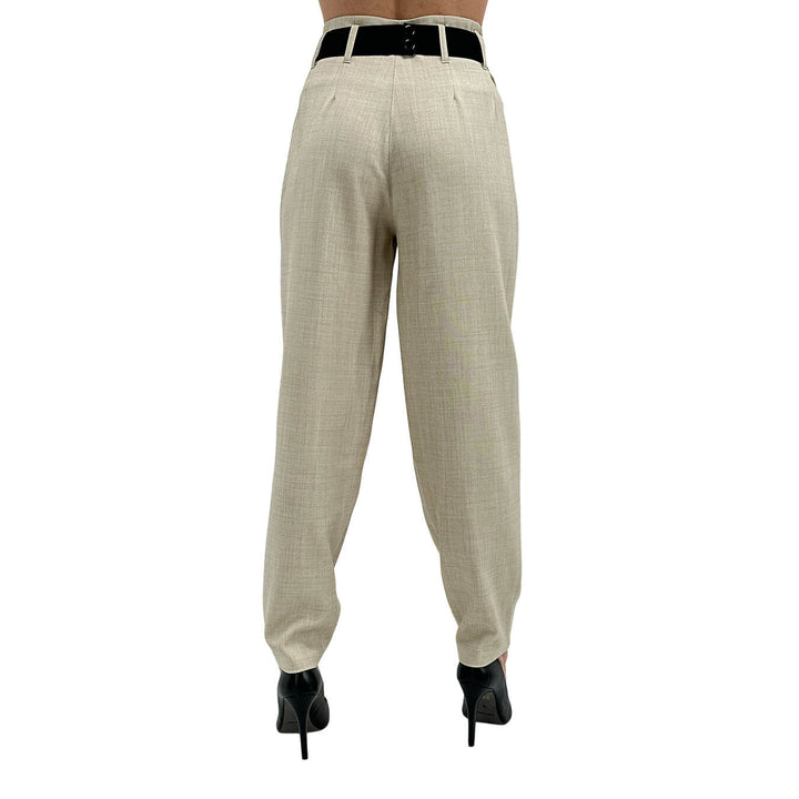 Koralline Women's Cargo Pants, Stone Belt, Beige
