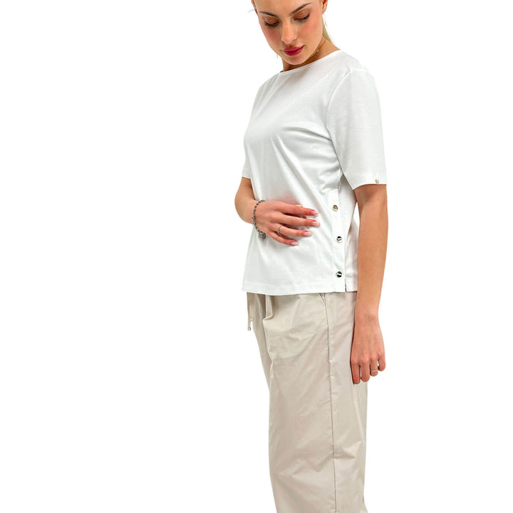 Herno Maglia Donna, Cotton Interlock e Monogram Lurex, Bianco