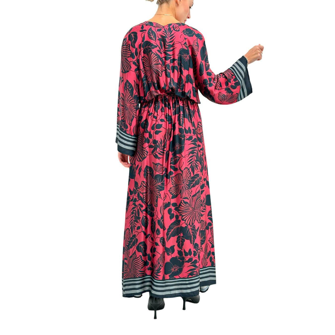 Tension In Women's Dress, Flower Pattern Chemisier, Viscose, Multicolor