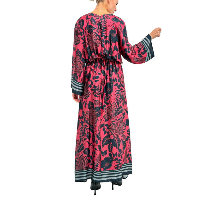 Tension In Women's Dress, Flower Pattern Chemisier, Viscose, Multicolor