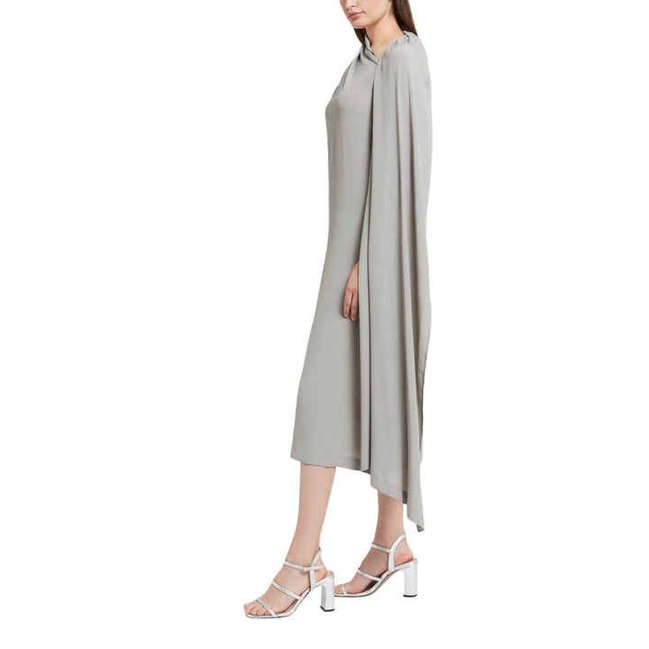 Ottod'Ame Women's Dress, Long, Draped, Silk Blend, Grey