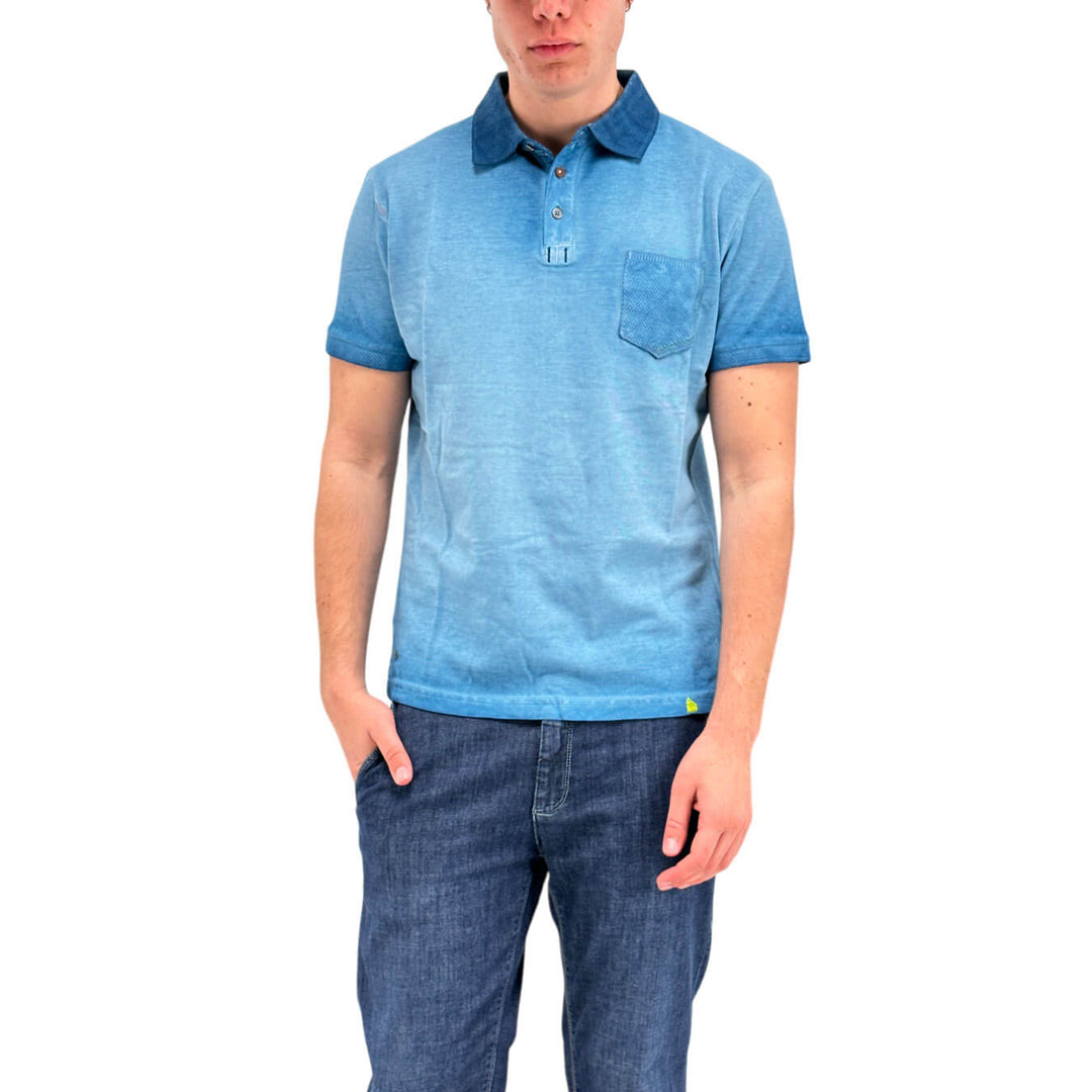 MarKup Men's Shirt, Polo, Short Sleeve, Three Buttons, Blue