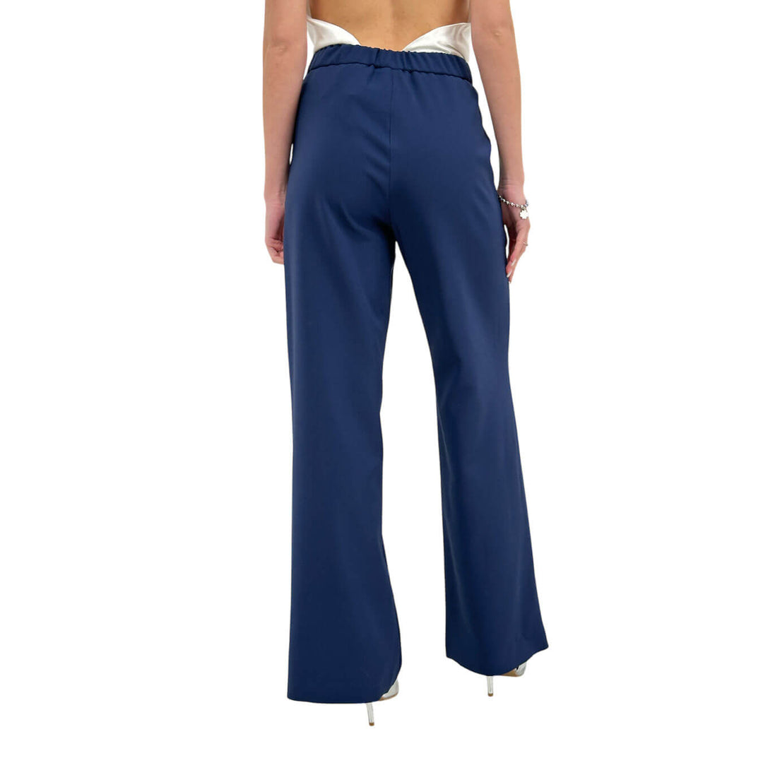 Relish Castella Pantaloni Donna, Modello Palazzo, Svasato, Blu