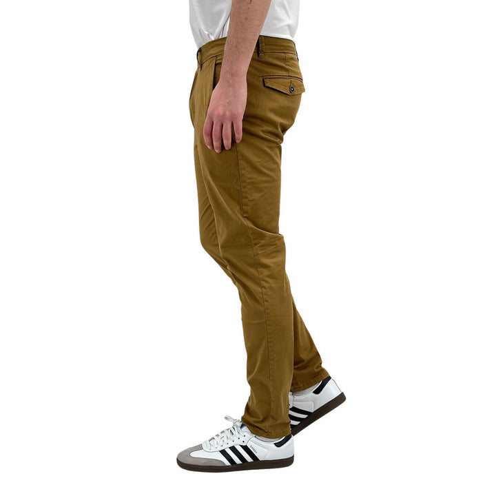 Rytual Men's Chino Pants, Slim Fit, Cotton, Brown