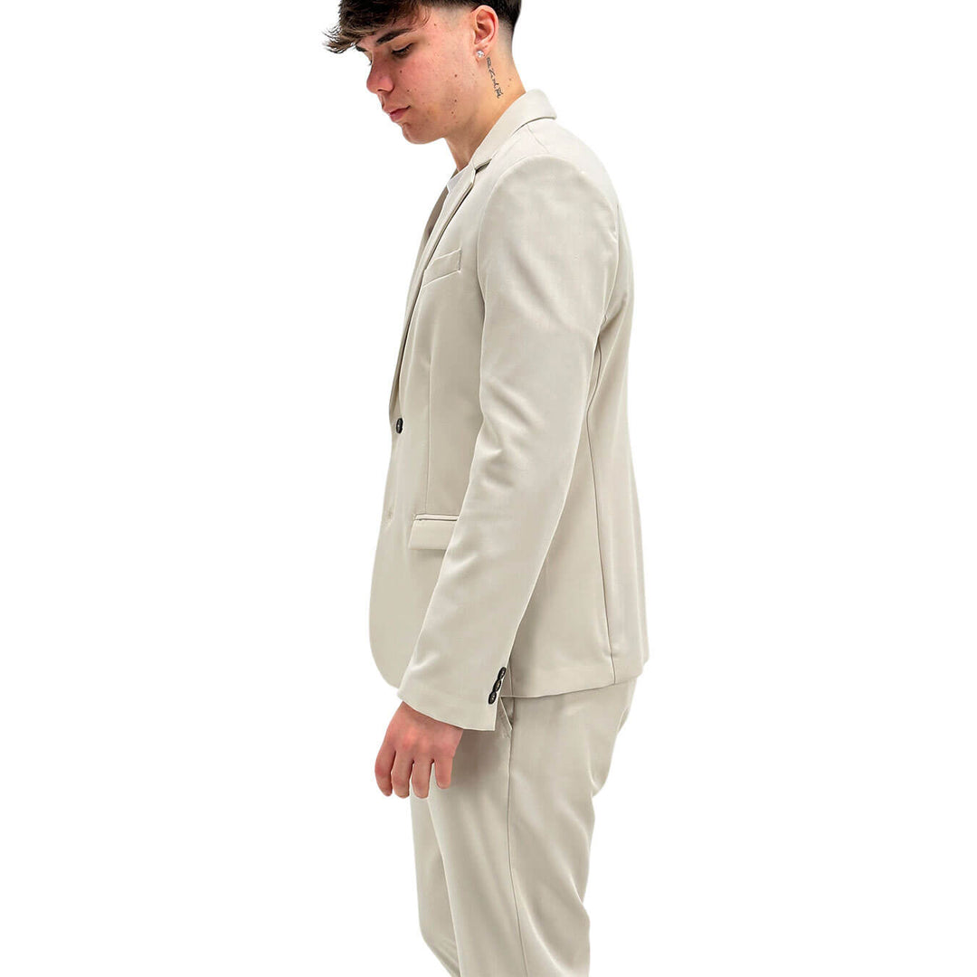 Imperial Men's Jacket, Single Breasted, Mixed Fabric, Beige