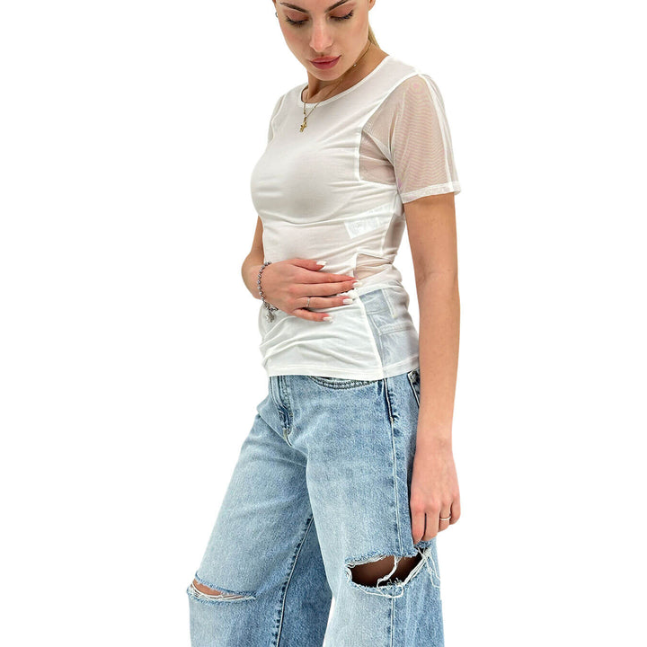 Imperial Women's Jersey, T-Shirt, Transparent Sides, Modal, White
