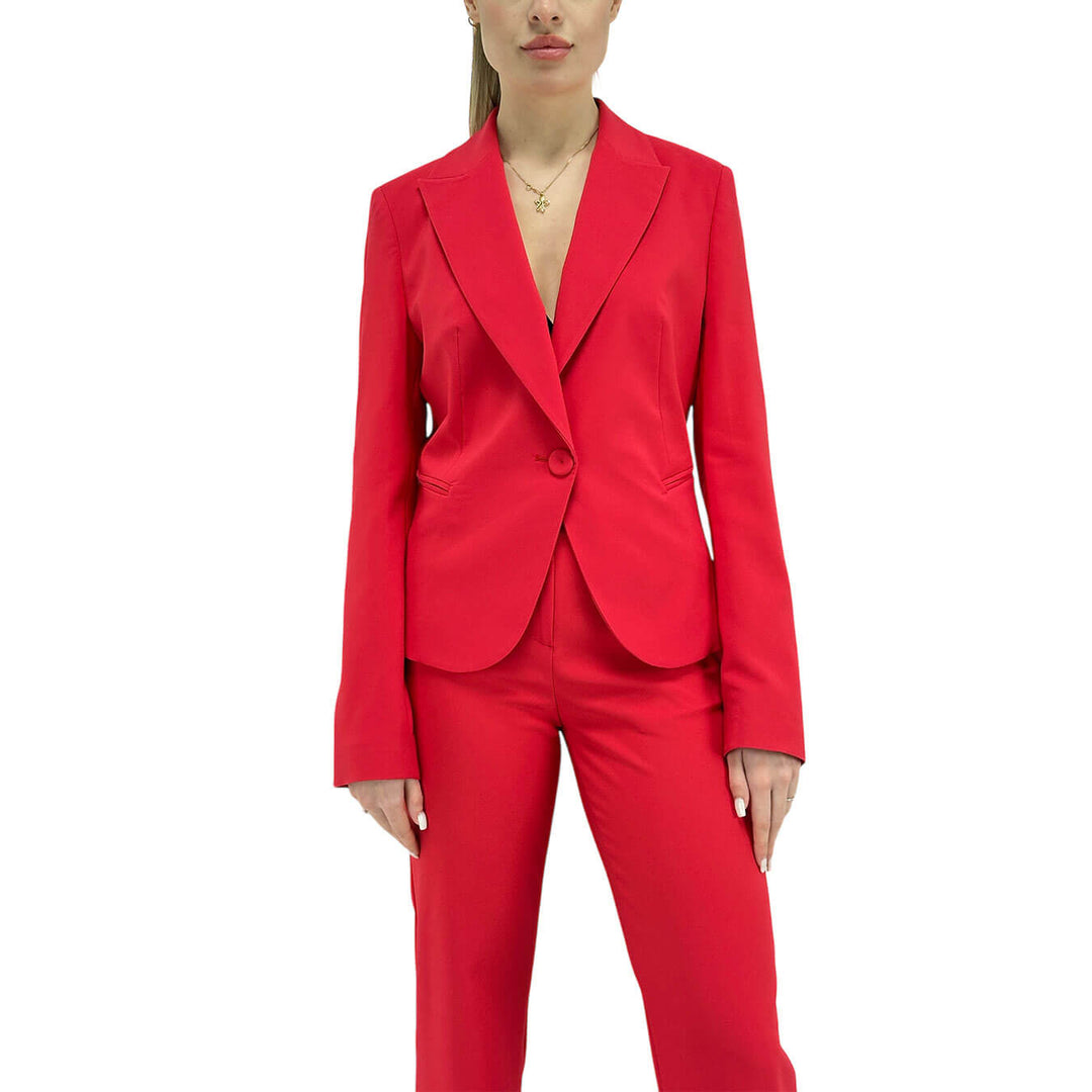 Relish Rosalba Giacca Donna, Monopetto, Revers, Rosso