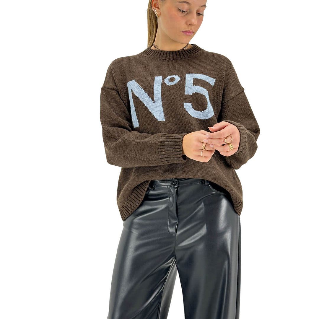 Tensione In, Maglia, Donna, Tessuto Misto, Marrone