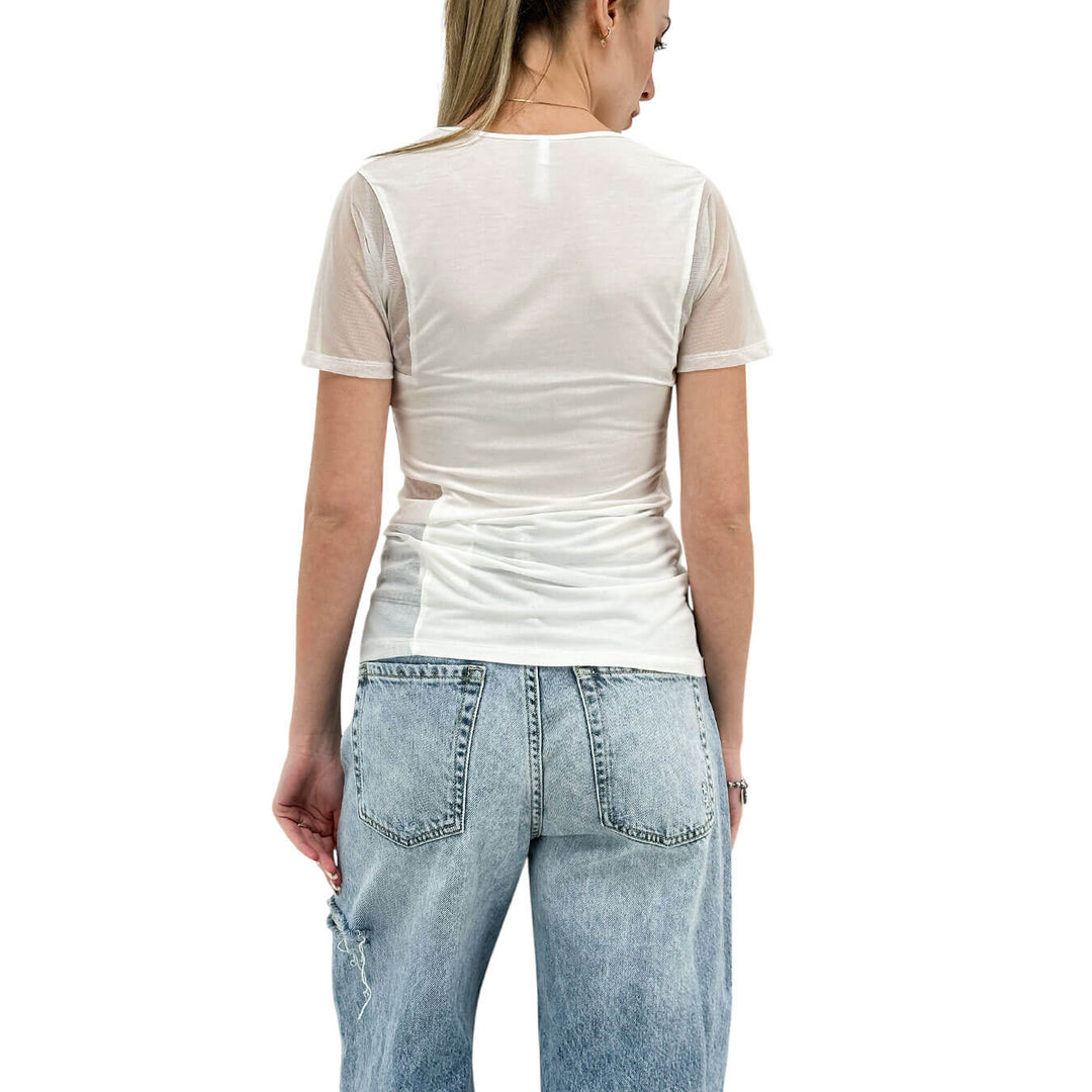 Imperial Women's Jersey, T-Shirt, Transparent Sides, Modal, White