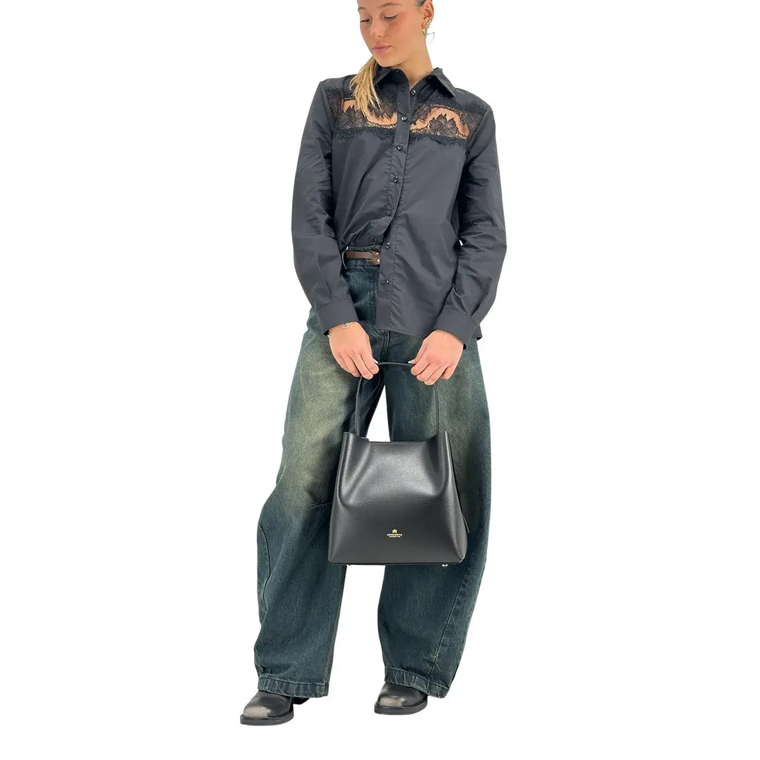 Markup, Camicia, Donna, Cotone, Nero