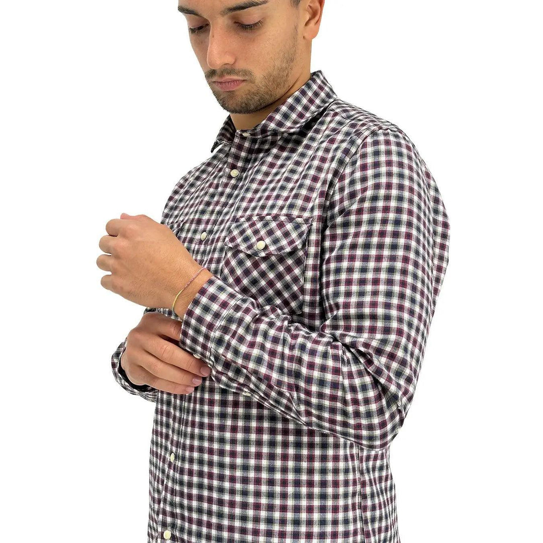 Markup Camicia, 593017, Quadri Rodeo Shirt, Panna Rosso, Bassiniboutique.it, 2023 a/i