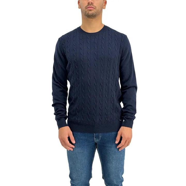 Markup Maglia ml, 590117, Girocollo Trecce Misto Cash, Blu, Bassiniboutique.it, 2023 a/i