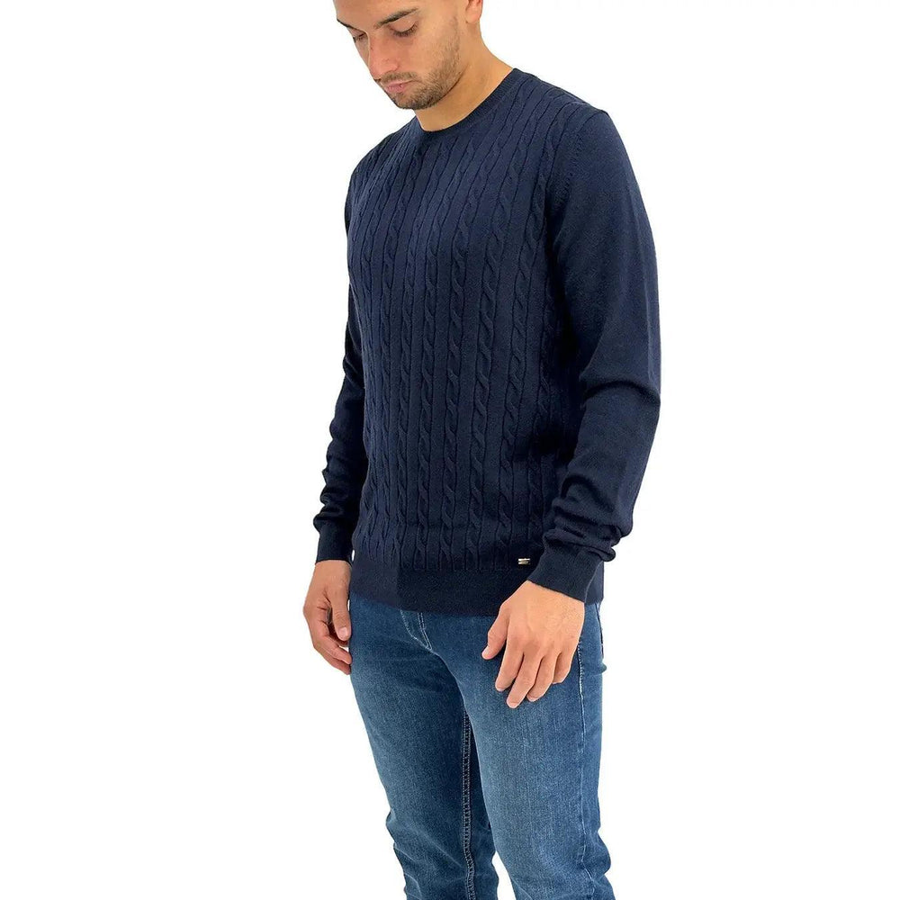 Markup Maglia ml, 590117, Girocollo Trecce Misto Cash, Blu, Bassiniboutique.it, 2023 a/i