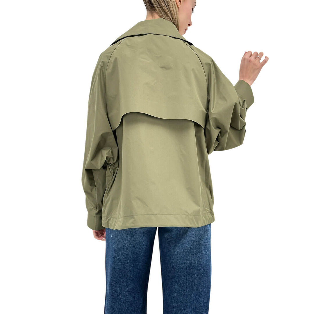 Oof Wear Women's Short Jacket, Water Repellent, Drawstring, Green
