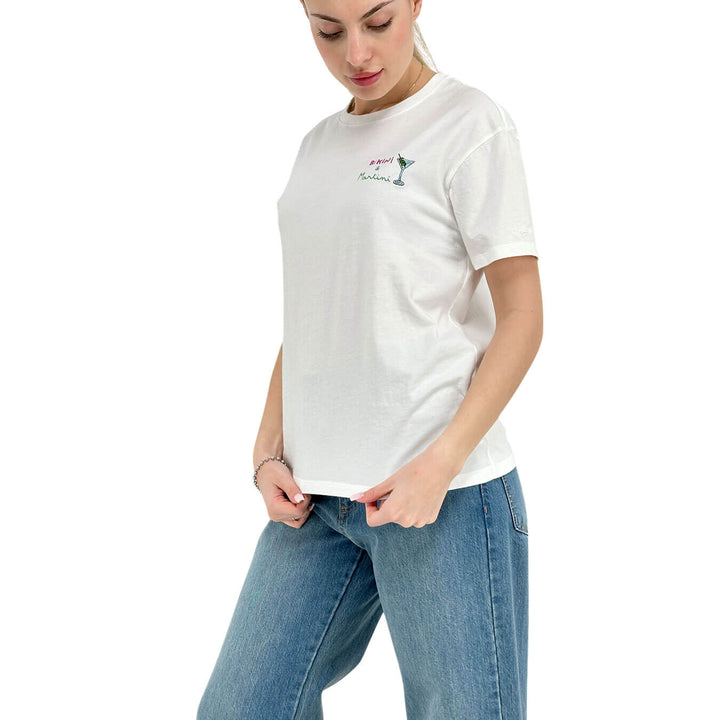 Mc2 Saint Barth Maglia Donna, T-Shirt, Girocollo, Cotone, Bianco