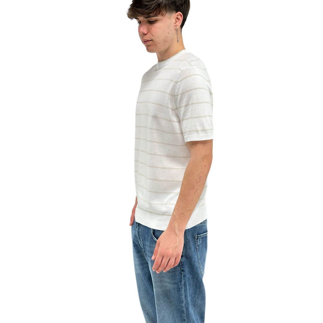 MarKup Maglia Uomo, T-Shirt Uomo, Girocollo, Cotone, Bianco