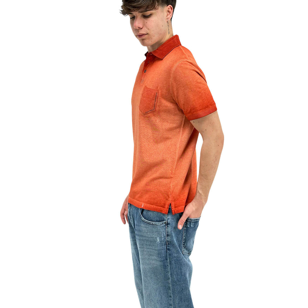 MarKup Men's Shirt, Polo, Short Sleeve, Three Buttons, Red