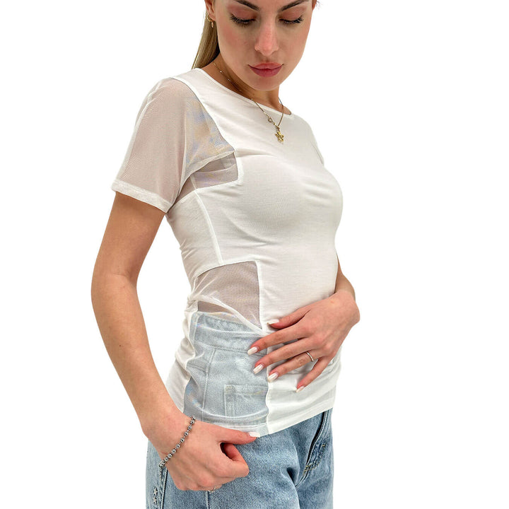 Imperial Women's Jersey, T-Shirt, Transparent Sides, Modal, White