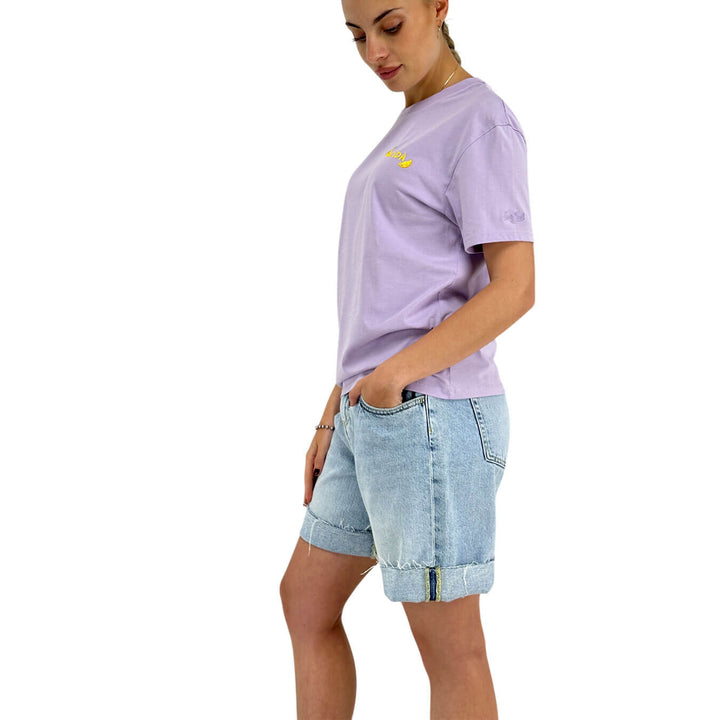 Mc2 Saint Barth Maglia Donna, T-Shirt, Girocollo, Cotone, Lilla