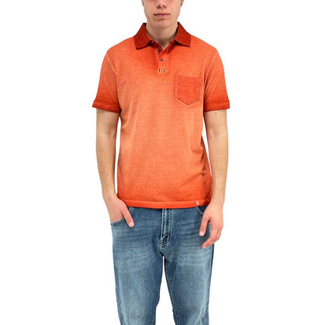 MarKup Men's Shirt, Polo, Short Sleeve, Three Buttons, Red