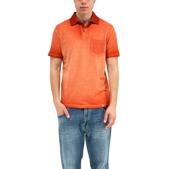 MarKup Men's Shirt, Polo, Short Sleeve, Three Buttons, Red