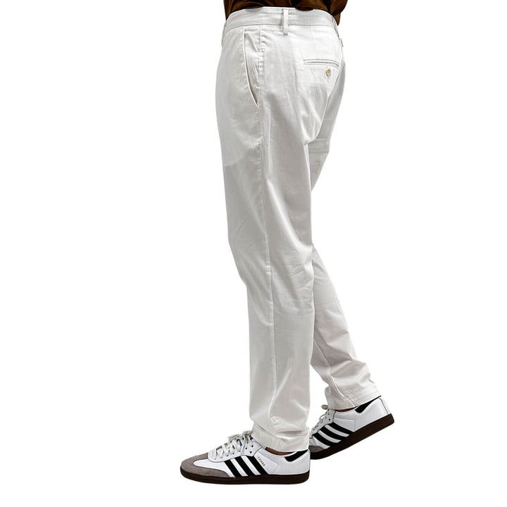 MarKup Pantaloni Uomo Regular Fit, Chino, Puro Cotone, Bianco