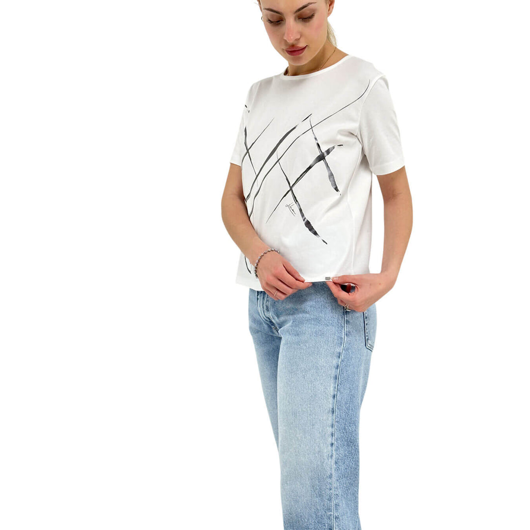 Herno Women's Jersey, Cotton Jersey Blend T-Shirt, White