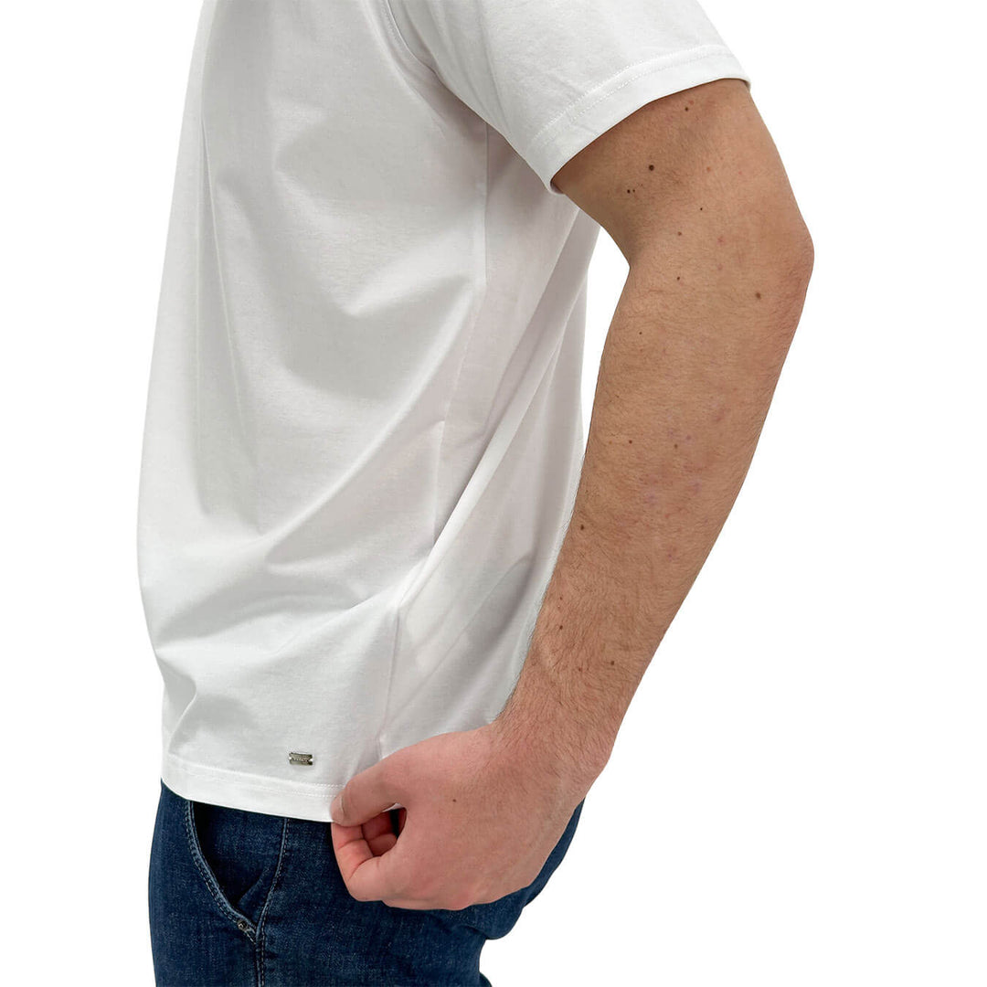 MarKup Men's Basic Shirt, Crewneck, Over, Cotton, White
