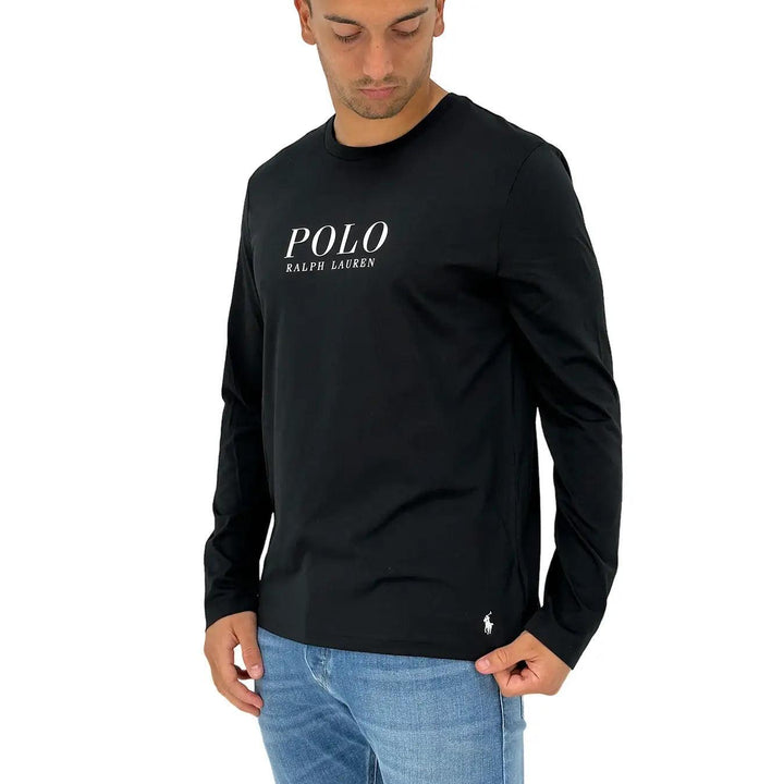 Polo Ralph Lauren t Shirt ml, 714862600, l/s Crew Sleep Top, 004 Black, Bassiniboutique.it, 2022 a/i