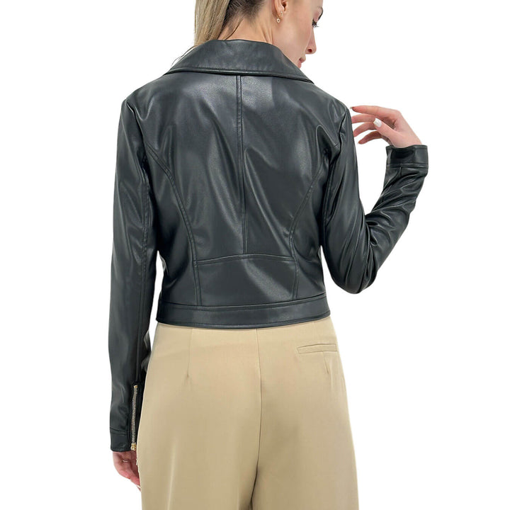 Relish Women's Jacket, Biker Style, Eco-Leather, Black