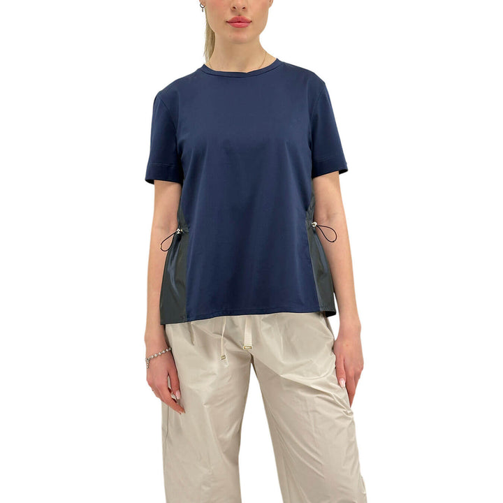 Herno Maglia Donna, Chic Cotton Jersey e New Techno Taffetà, Blu