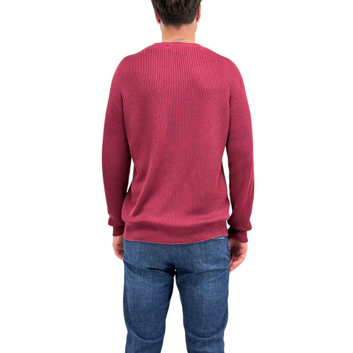 Amaranth Men's Sweater, Basic, Crewneck, Cotton, Red