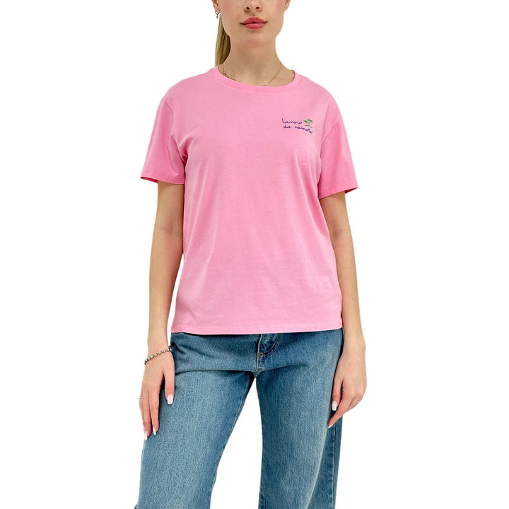 Mc2 Saint Barth Maglia Donna, T-Shirt, Basic, Cotone, Rosa