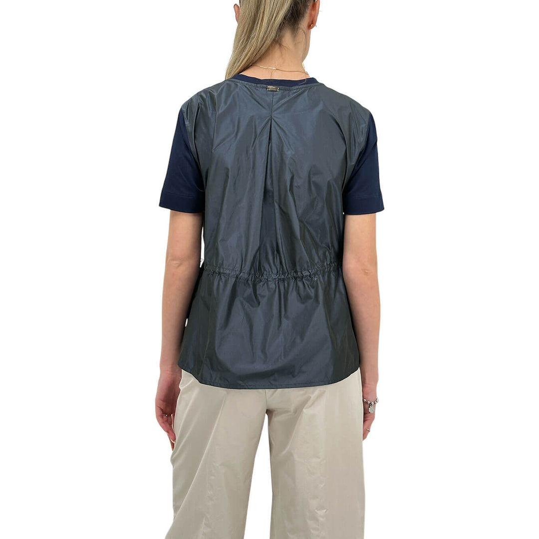 Herno Maglia Donna, Chic Cotton Jersey e New Techno Taffetà, Blu